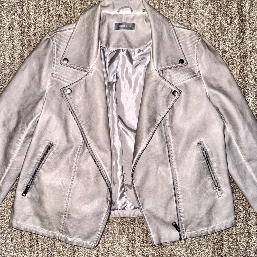Bagatelle Women's Full Zip Faux Leather Tan Motorcycle Jacket Size XL - Picture 8 of 13